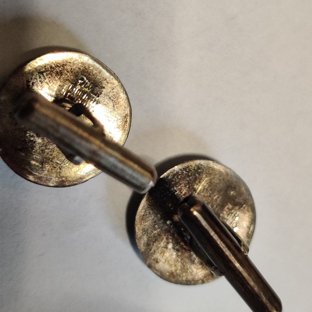 Vintage Sterling Silver Cufflinks with Mother of Pearl - Picture 8 of 13